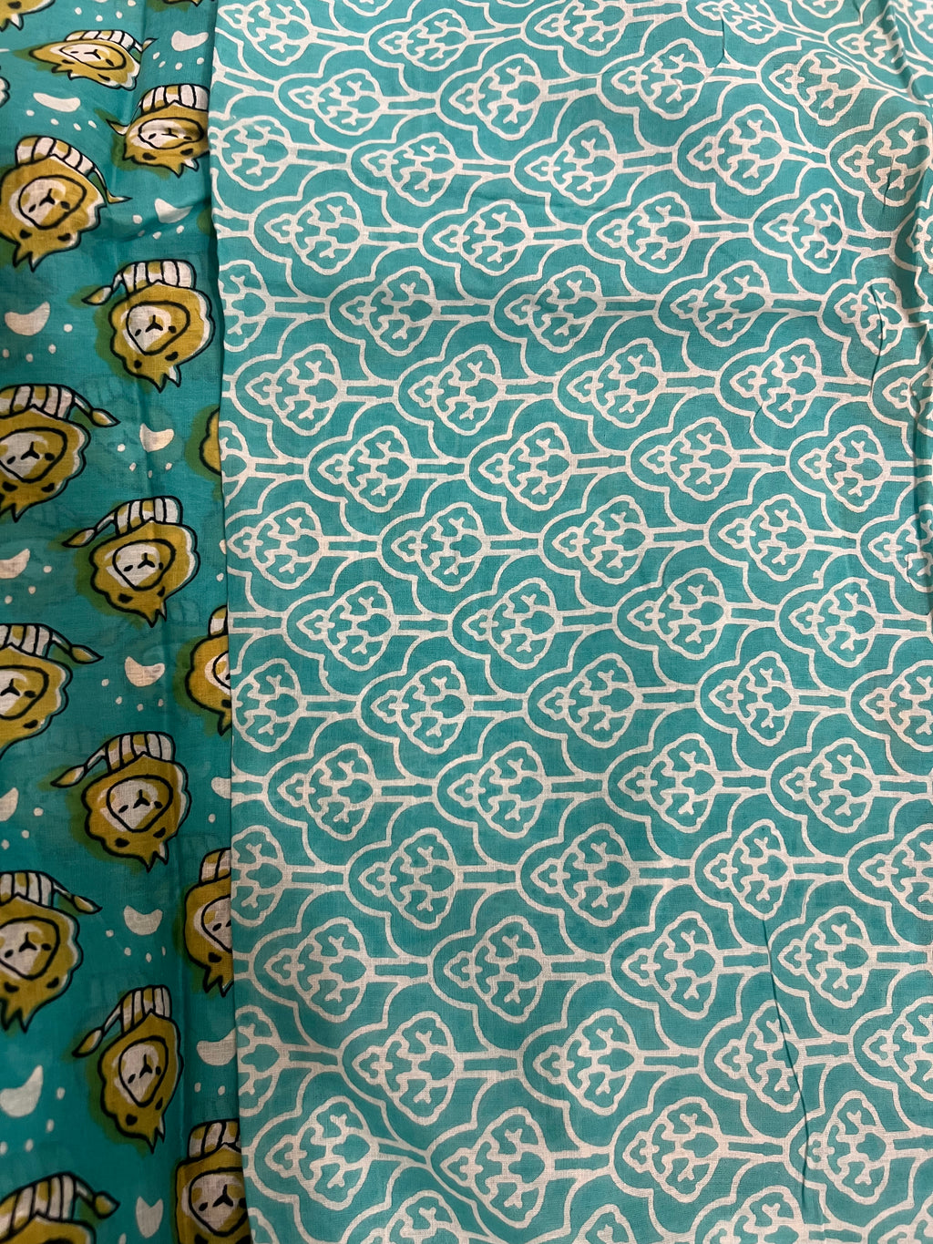 Lion print mul cotton saree