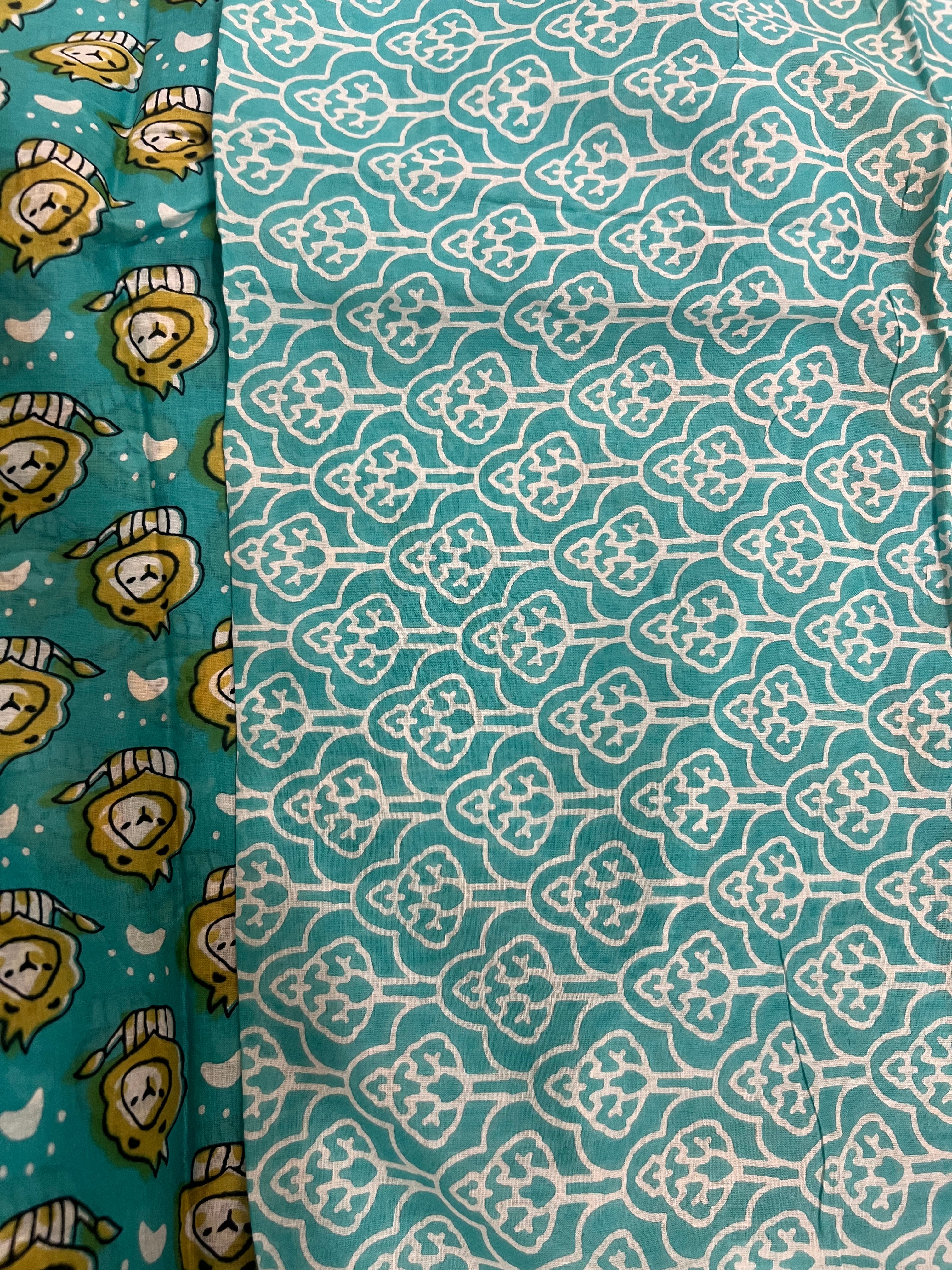 Lion print mul cotton saree