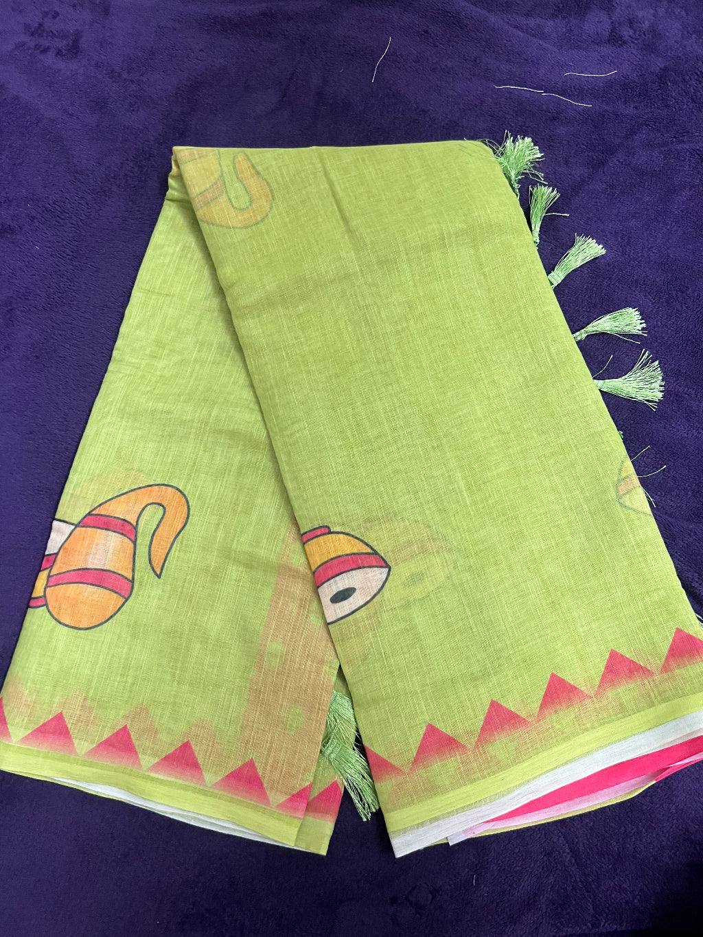 Nritya-Lipi Linen saree ( two women in dance pose)