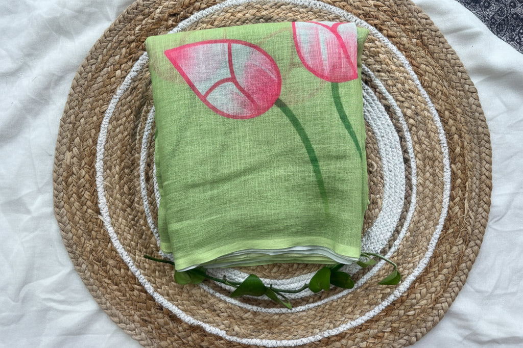 Tulip linen saree