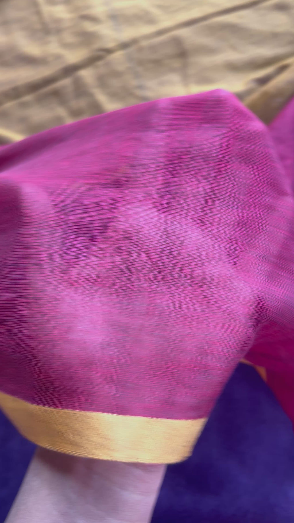 Mustard Musings - Three tone mul cotton saree