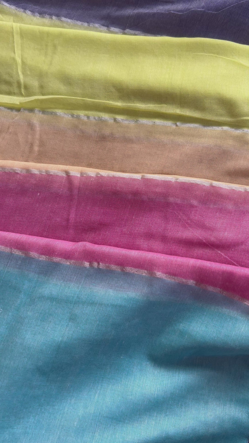 Multi color mul cotton saree