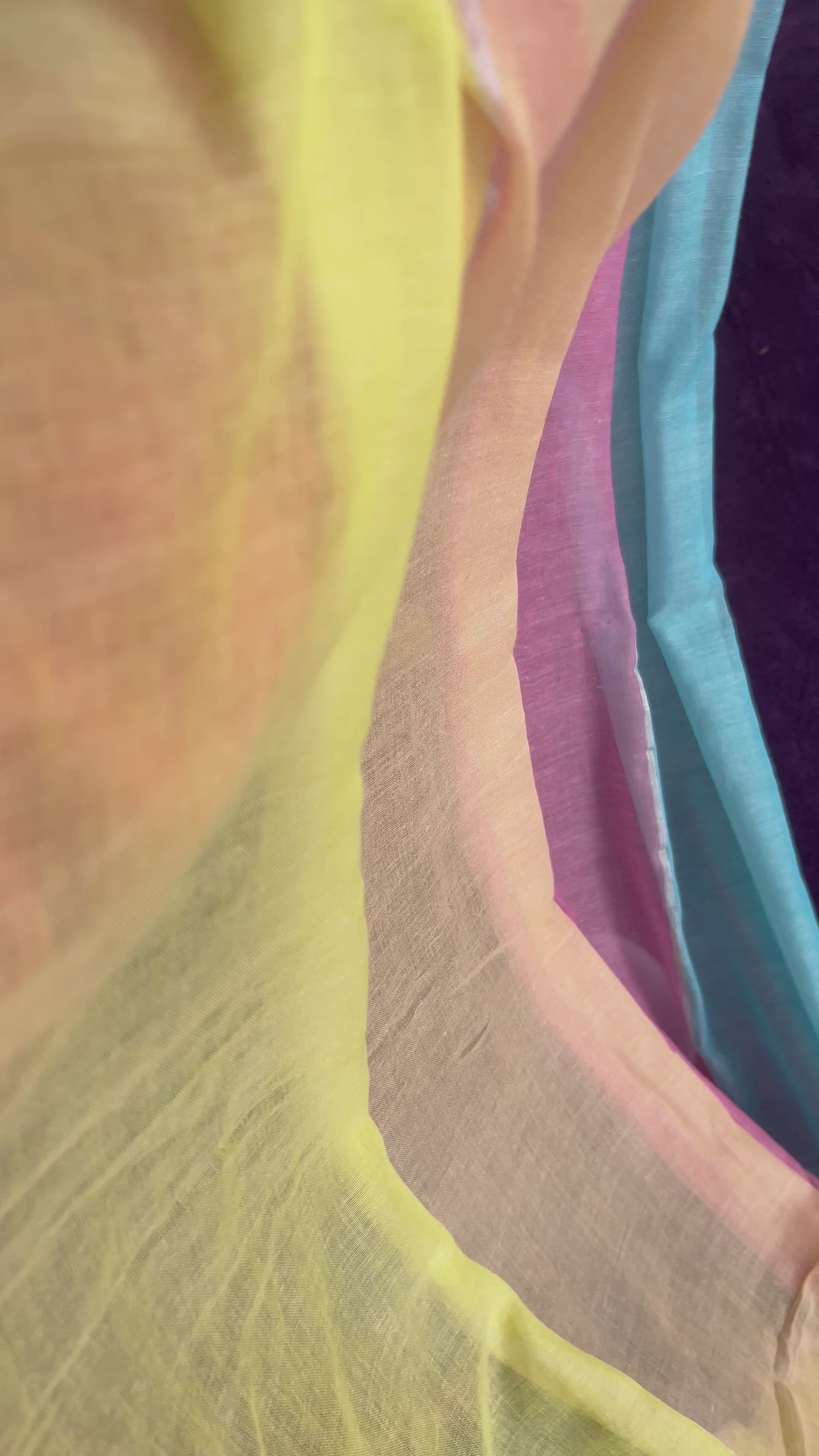 Multi color mul cotton saree